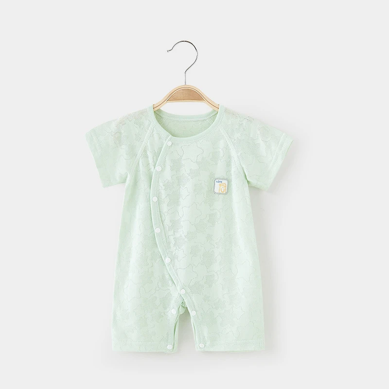 婴儿衣服柔软新生儿连体衣夏季薄款无骨男女宝宝短袖哈衣爬服夏装