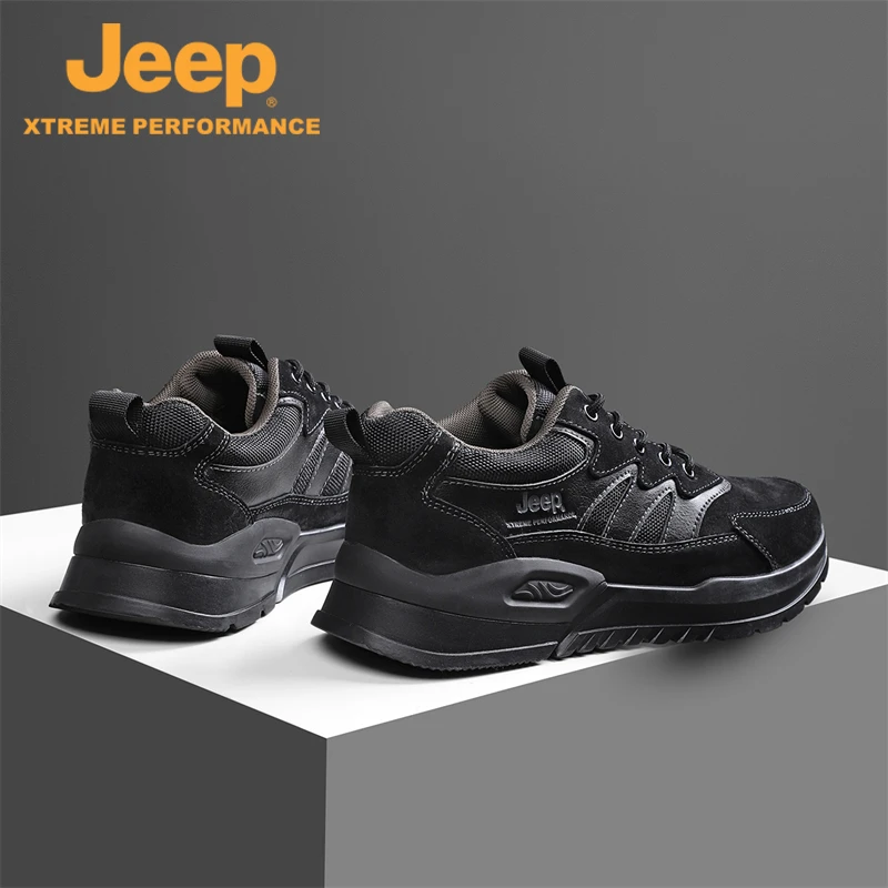 JEEP/吉普男鞋冬季时尚户外登山鞋舒适低帮休闲运动鞋P231291208