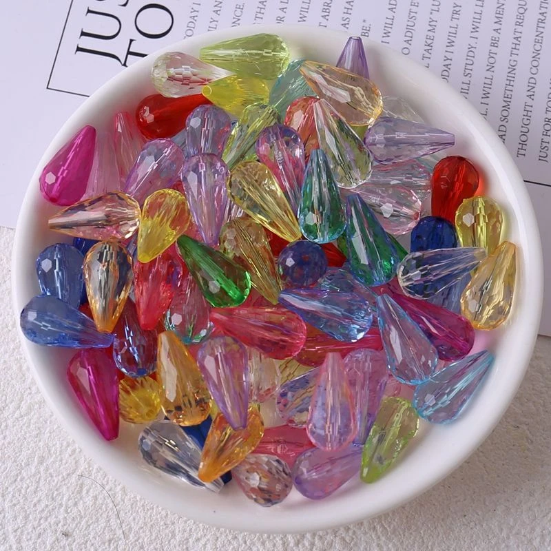 10*18MM直孔小水滴仿水晶古风发簪亚克力散珠吊坠耳饰diy饰品材料