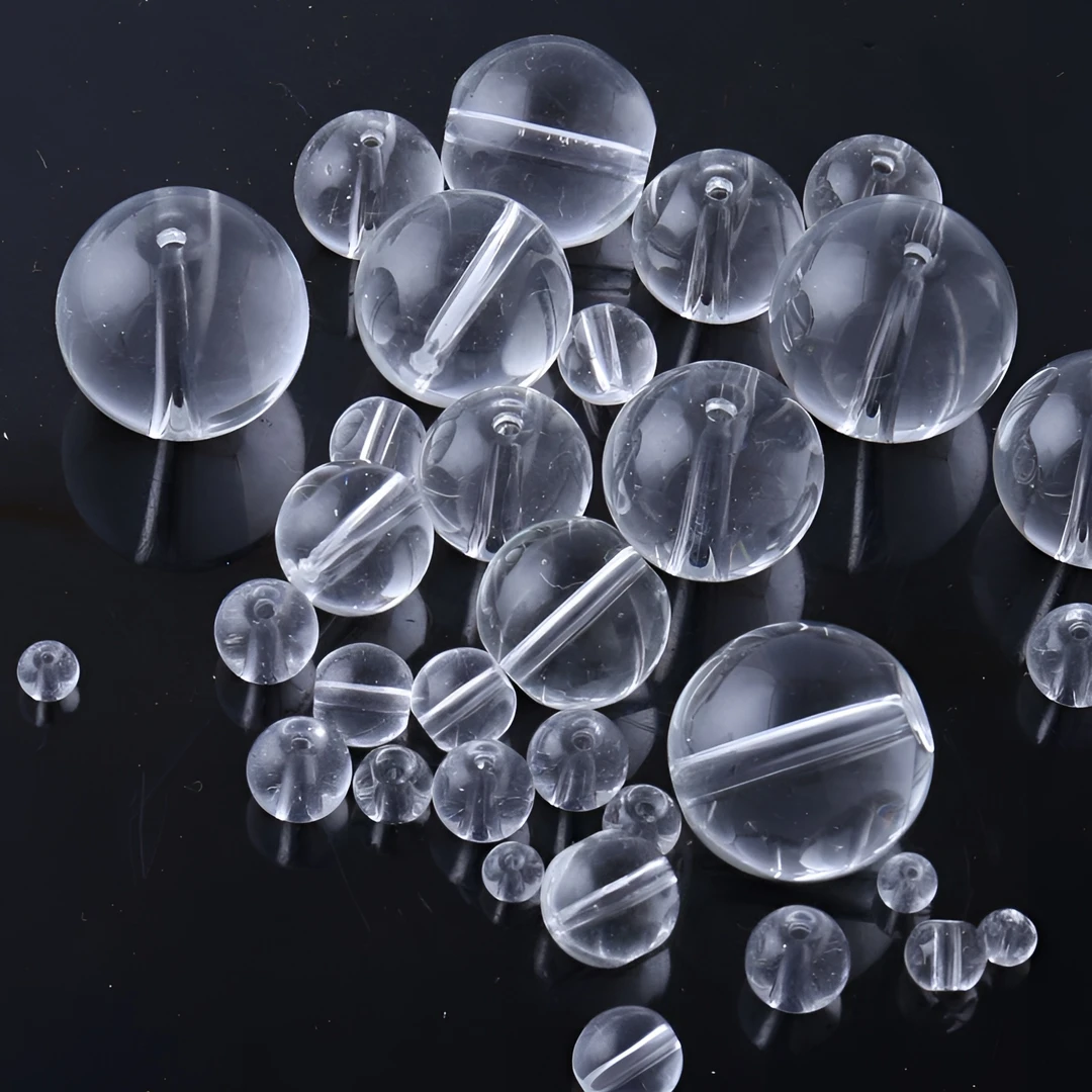 【4-20mm透明玻璃圆珠】光珠散珠水晶珠帘串珠手工DIY门帘饰品配件