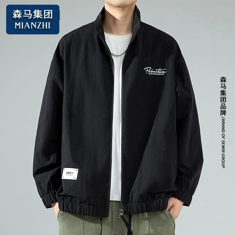 棉致男士外套春秋季2025新款立领潮牌美式复古潮流夹克上衣服男装