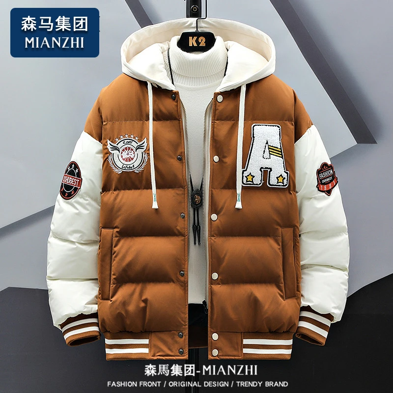 棉致加厚棉服男士冬季连帽美式潮牌痞帅宽松学生潮流棉衣袄子外套