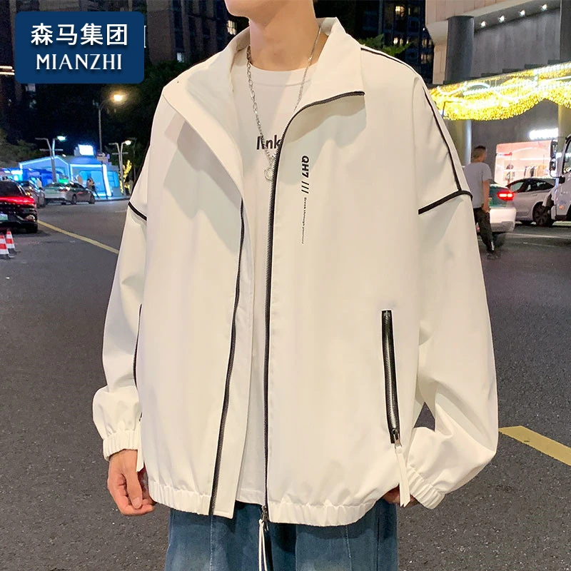 棉致冲锋款外套男士春秋季防泼水潮流帅气外衣服男生休闲立领夹克