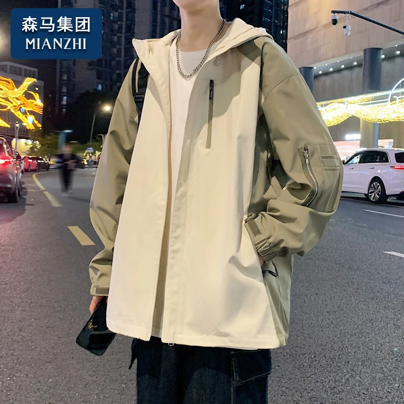 棉致加绒款外套男士夹克春秋冬季潮牌痞帅户外防风百搭男生上衣服