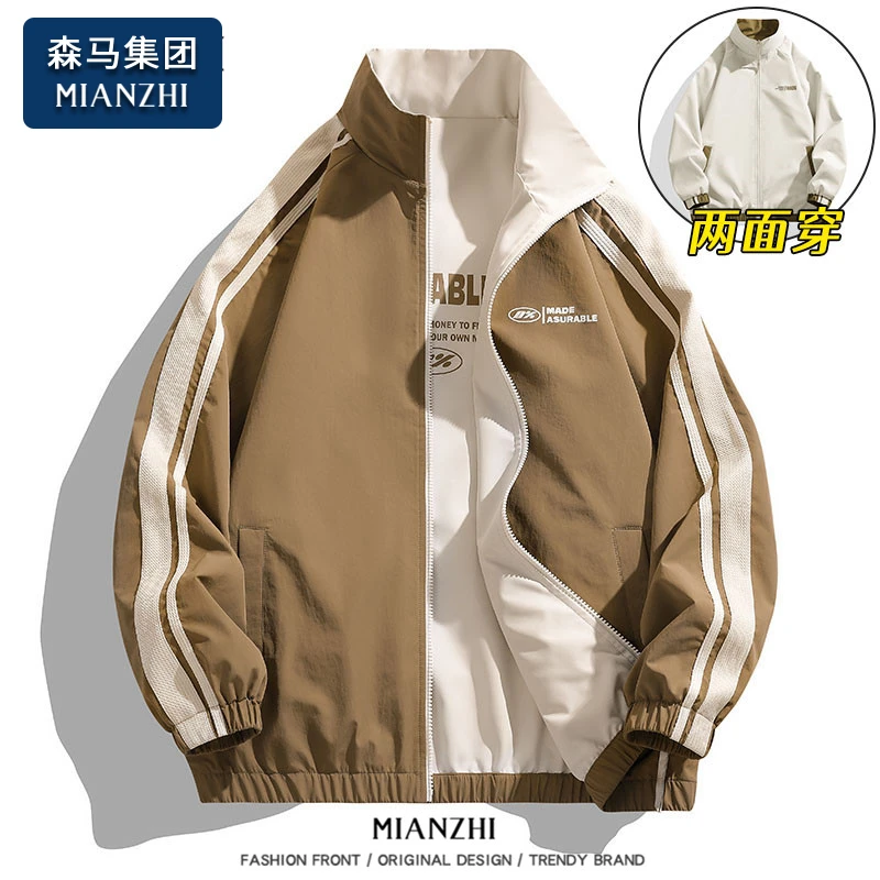 棉致两面穿休闲夹克男士外套春秋季2025新款美式潮牌情侣衣服男装