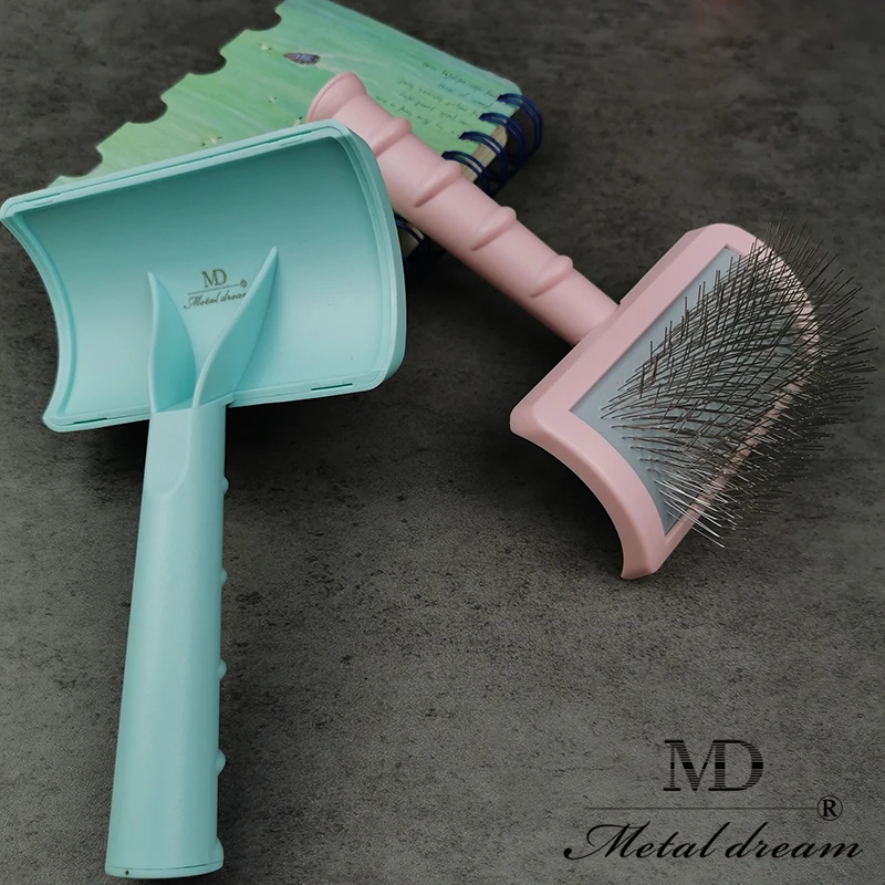 MD大背头弧面针梳超长针设计宠物店专用狗狗开结拉毛刷子金毛美咕