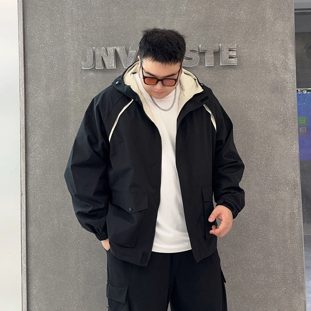 【新款外套】蝈蝈大码三防定制男款外套秋季美式高街潮牌工装夹克