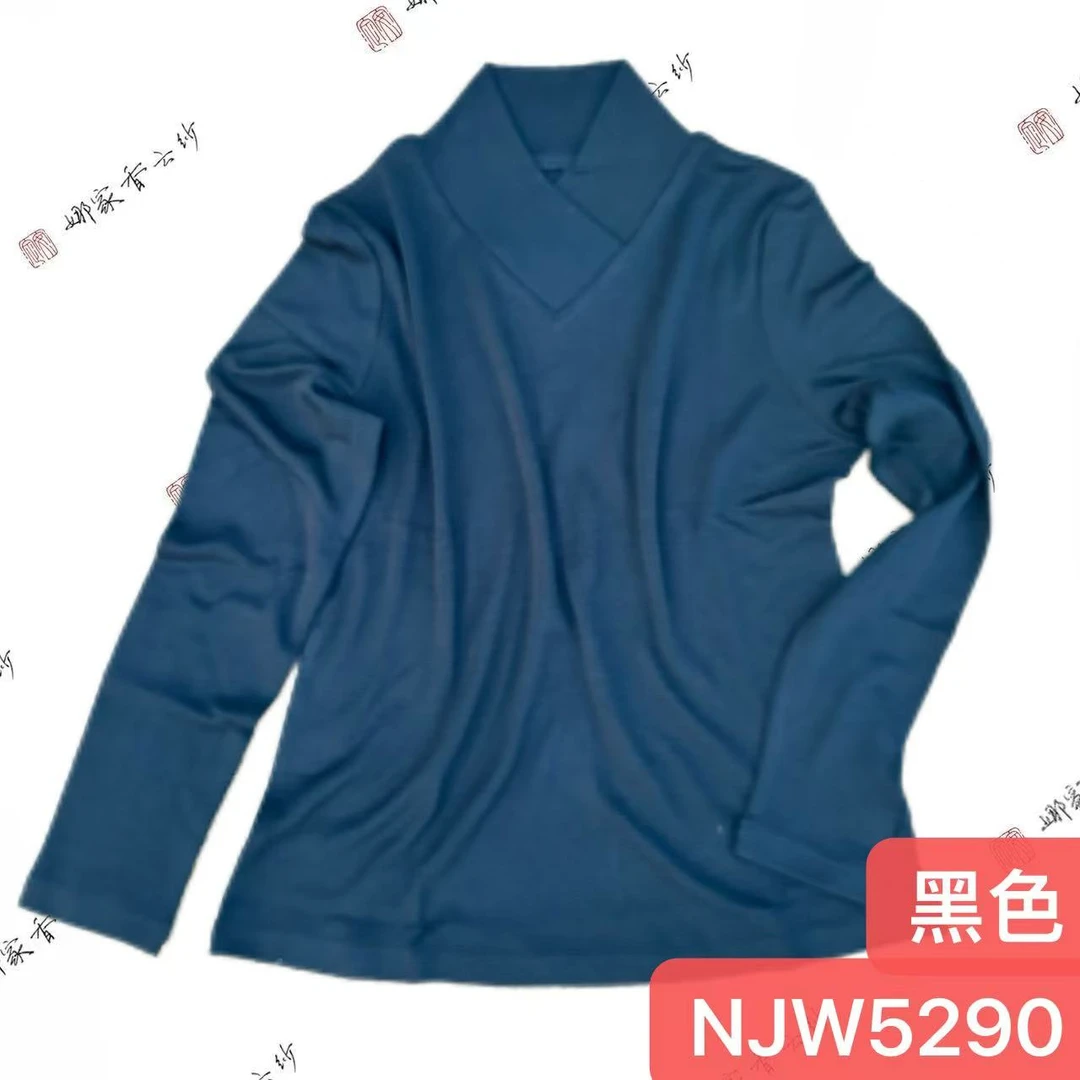 娜家国风羊毛V型搭领长袖上衣NJW（5290）