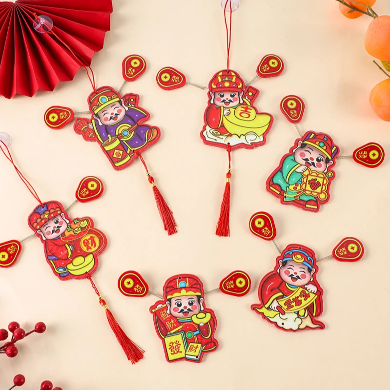 2025财神冰箱贴卡通裸眼3D摇耳朵可爱财神喜庆磁吸装饰挂件贴饰