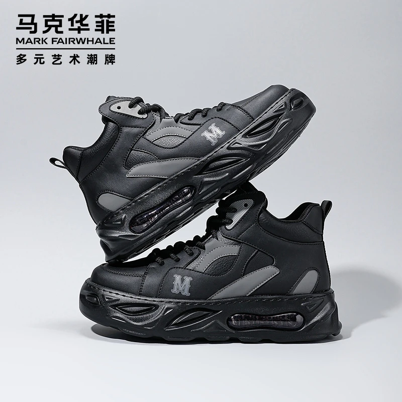马克华菲男鞋夏季高帮鞋子男款2024新款板鞋时尚百搭潮流鞋男厚底