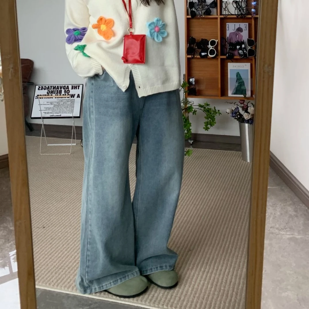 【阔腿牛仔裤】百搭宽松显瘦遮胯牛仔裤 YF   1176