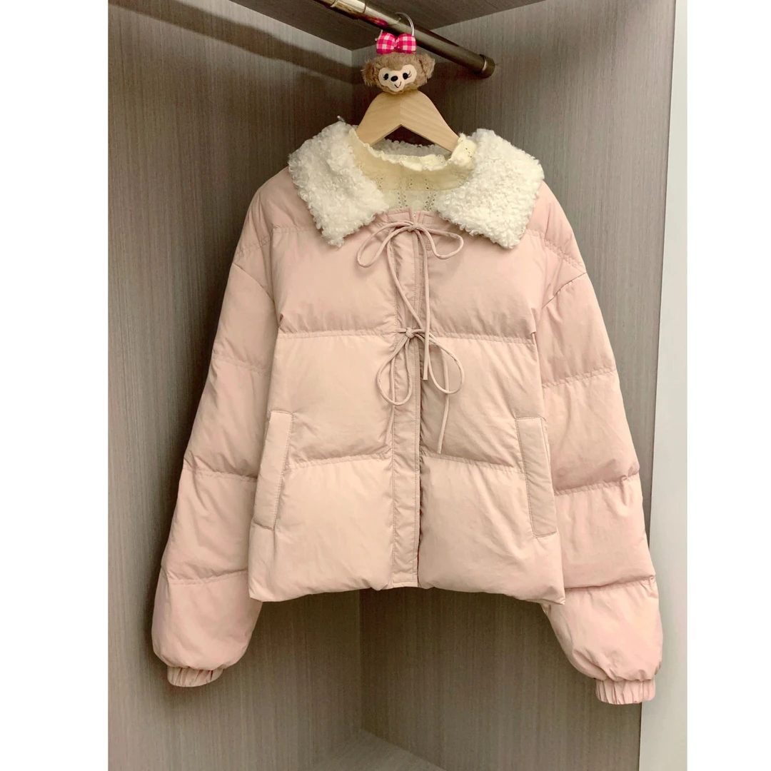 韩系氛围 减龄 简约 纯色 棉服外套YF 2834