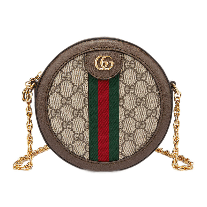 99新 GUCCI/古驰 GUCCI古驰迷你老花圆饼包