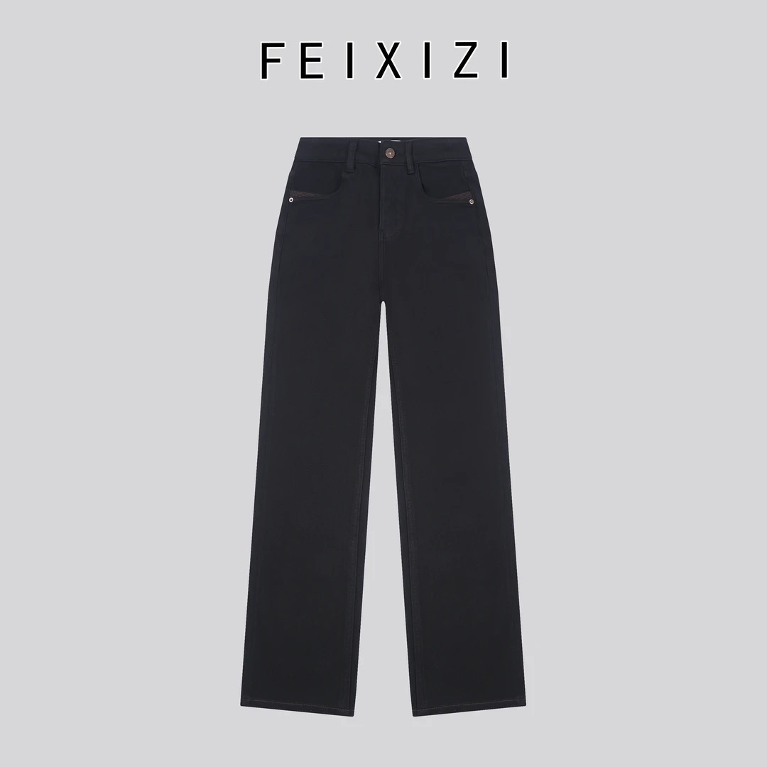 【菲西子】 · 96137 ·加绒秋冬休闲裤时尚百搭牛仔裤女直筒裤