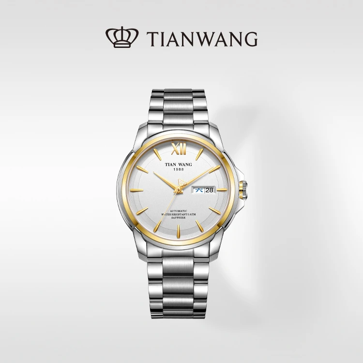 天王表征服者系列男士手表商场同款商务通勤自动机械国表白盘钢带