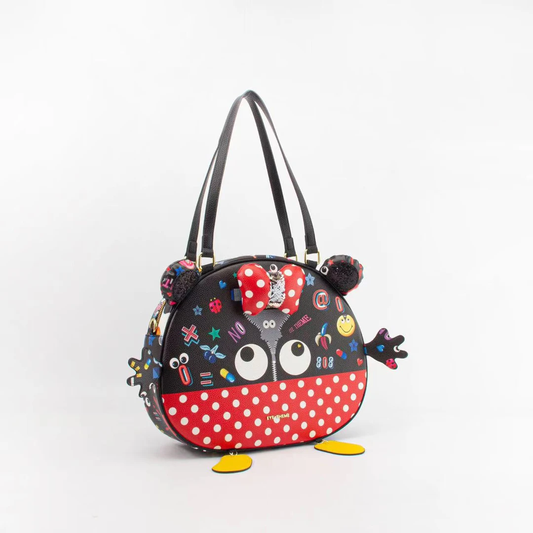 小田姐姐【EYE THEME】大眼睛单肩包带耳 2677 黑