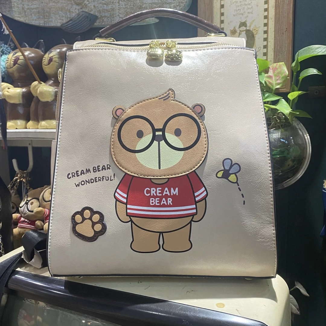 小田姐姐【CREAM BEAR/奶油熊】奶油熊双肩手提包1305-3米白