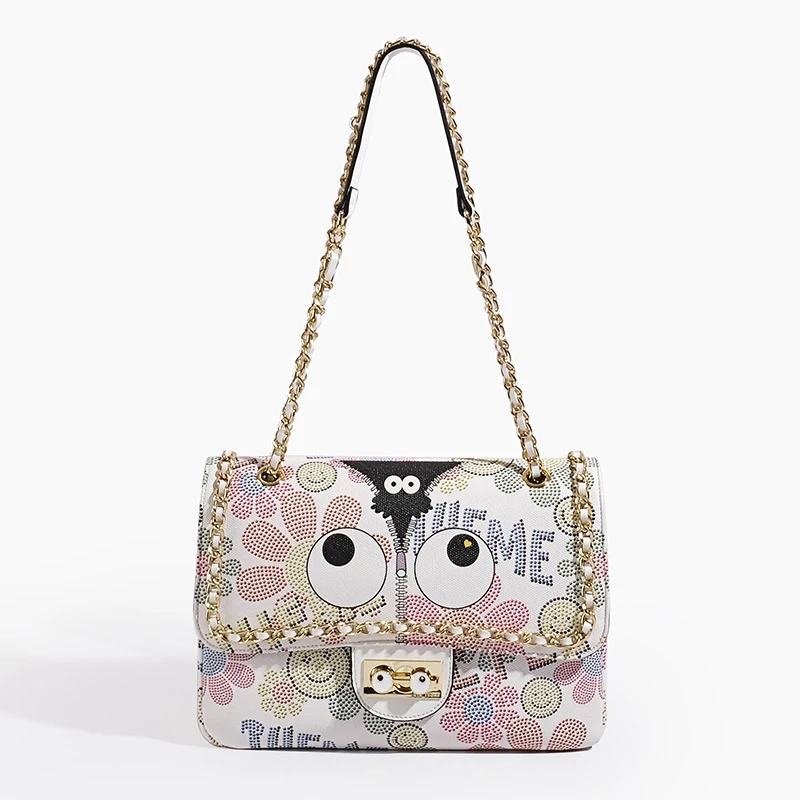 小田姐姐【EYE THEME】大眼睛系列手提腋下单肩手提包2621花白