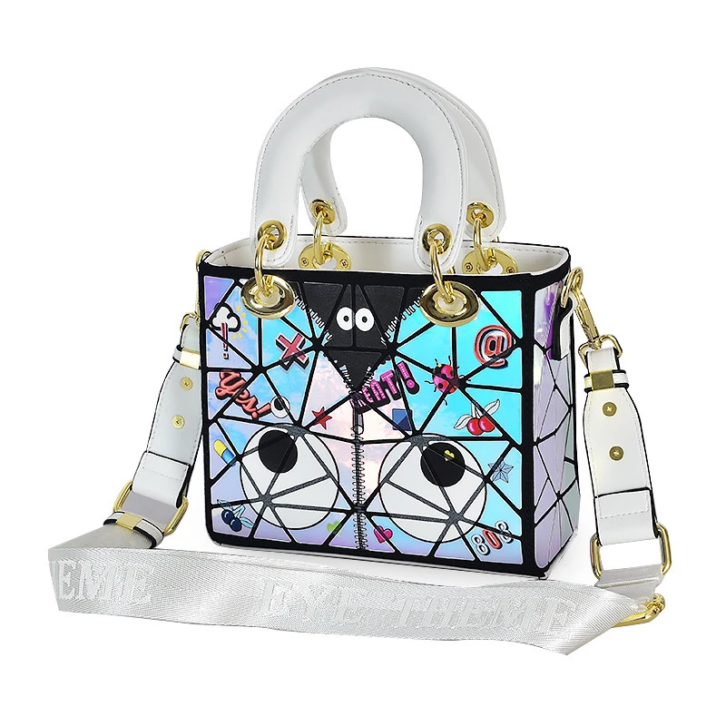 小田姐姐【EYE THEME】大眼睛系列镭射戴妃包2556白色百搭