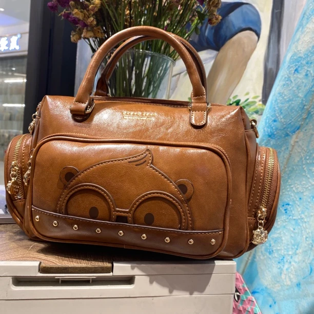 小田姐姐【CREAM BEAR/奶油熊】手提单肩包1308-1棕