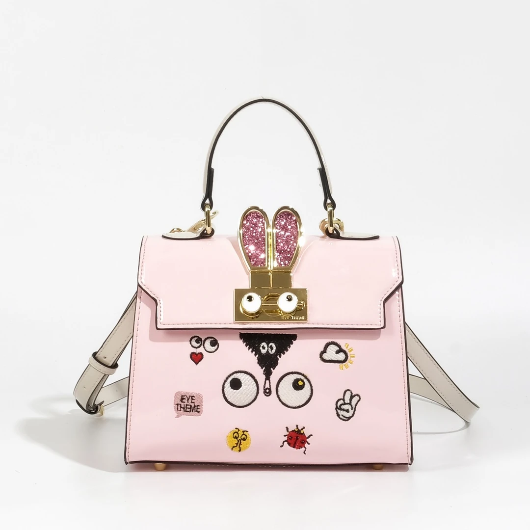 小田姐姐小田姐姐【EYE THEME】大眼睛系列手提单肩斜挎包2588粉白