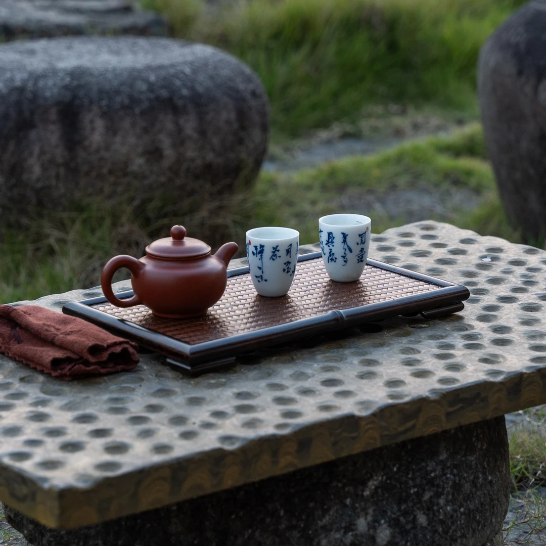 【紫竹兰亭】干泡台纯手工竹编竹盒收纳茶具茶杯收纳盒茶具收纳盘