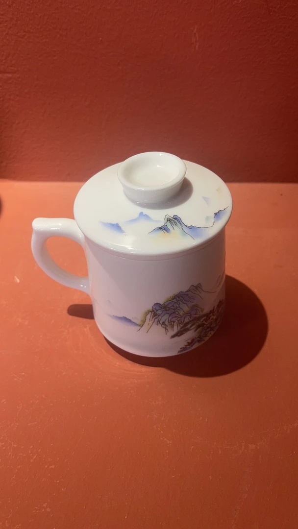景东陶瓷   手工陶瓷茶杯 山水陶瓷杯  茶杯茶漏套组