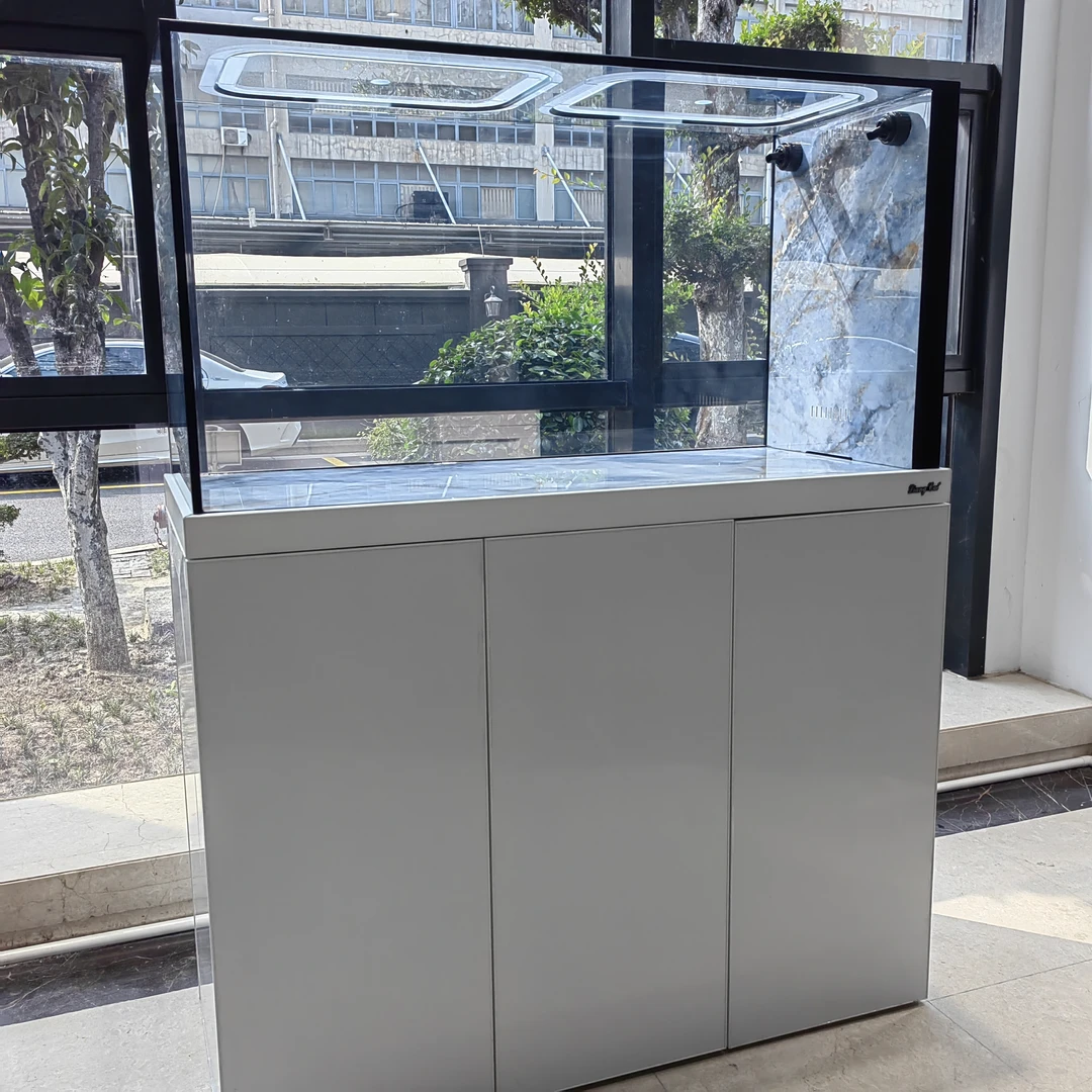 蓝吉罗新款极窄侧溢流一体拉筋溪流缸客厅鱼缸超白生态底滤缸