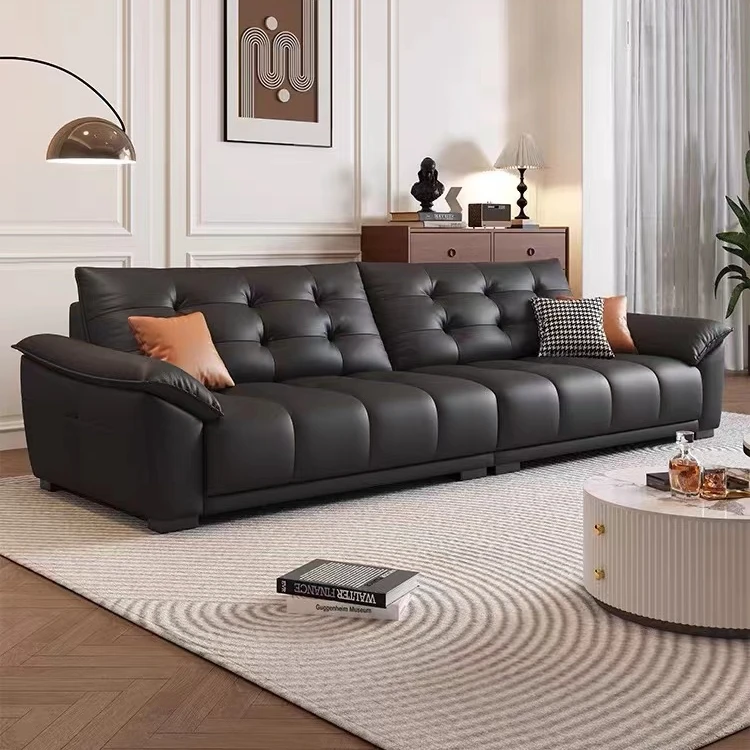 意式极简真皮沙发简约现代 2024年新款小户型直排沙发三人位沙发