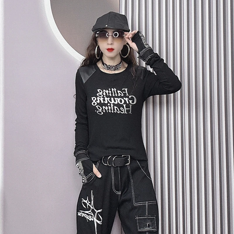 欧货打底衫女2024秋季新款时尚ins气质修身显瘦圆领百搭网红T恤衫