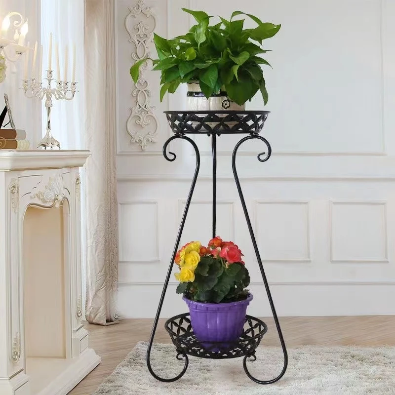 【多多】简约铁艺多层花架绿萝吊兰花盆架室内客厅落地式欧式花架