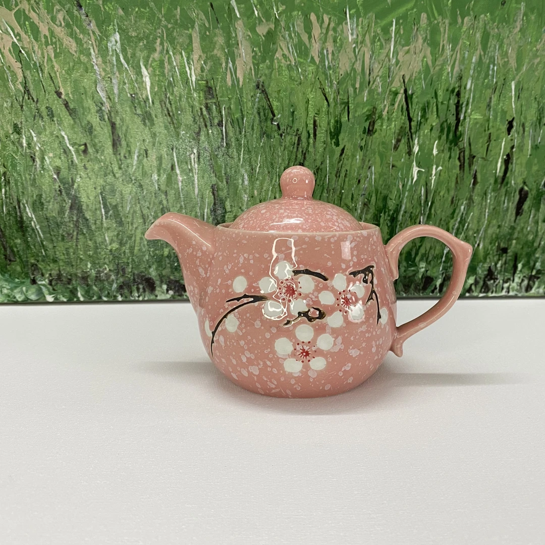 【宠粉福利】茶壶水壶陶瓷高温釉下彩人工手绘粉色油壶