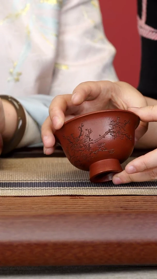 【闪购商品】紫砂茶壶田玲朱泥客货梅花心经主人杯