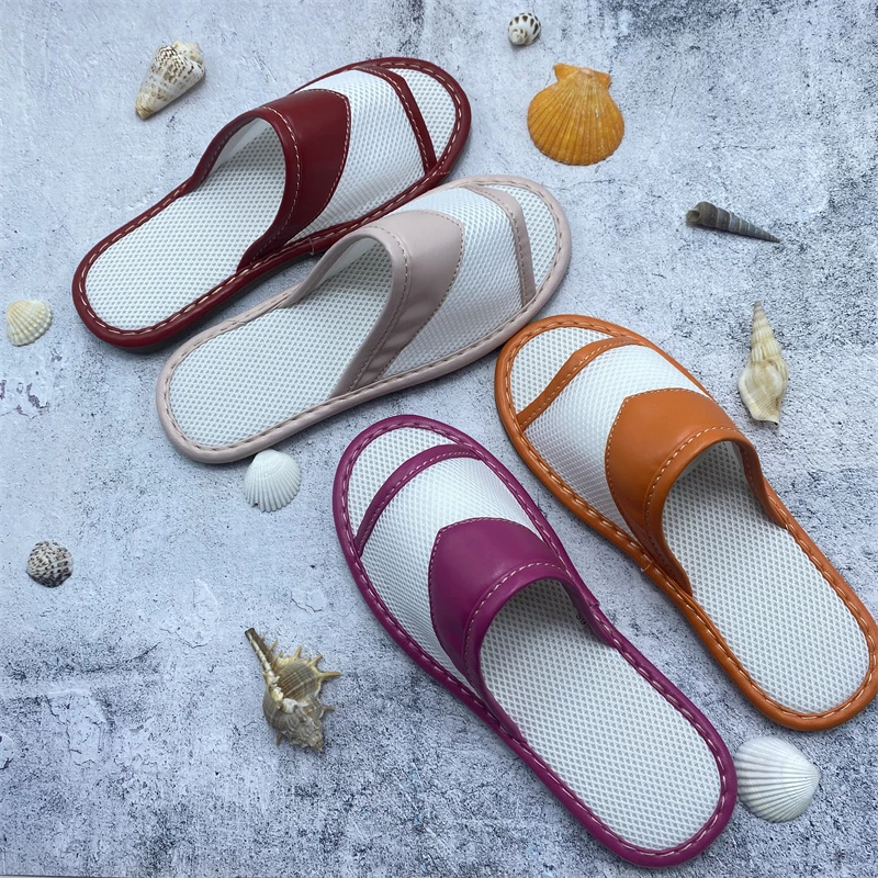 2024情侣春夏秋办公室家居宿舍时尚网布透气吸汗室内一字开口拖鞋