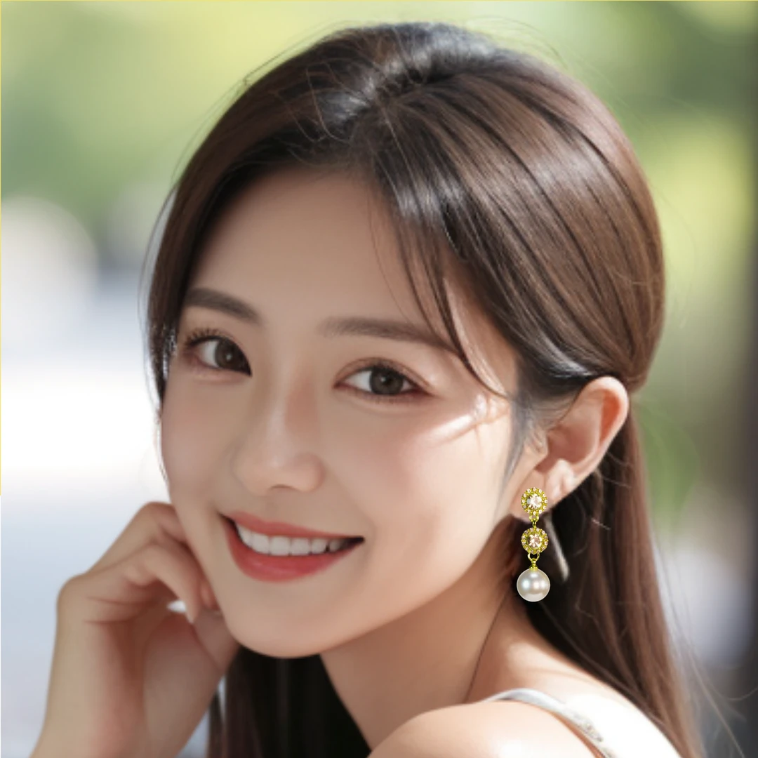 合金耳饰 仿珍珠耳环手工气质时尚百搭法式优雅长款简约小众清新