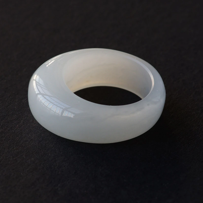 新疆和田玉馒头戒指白玉指环小众