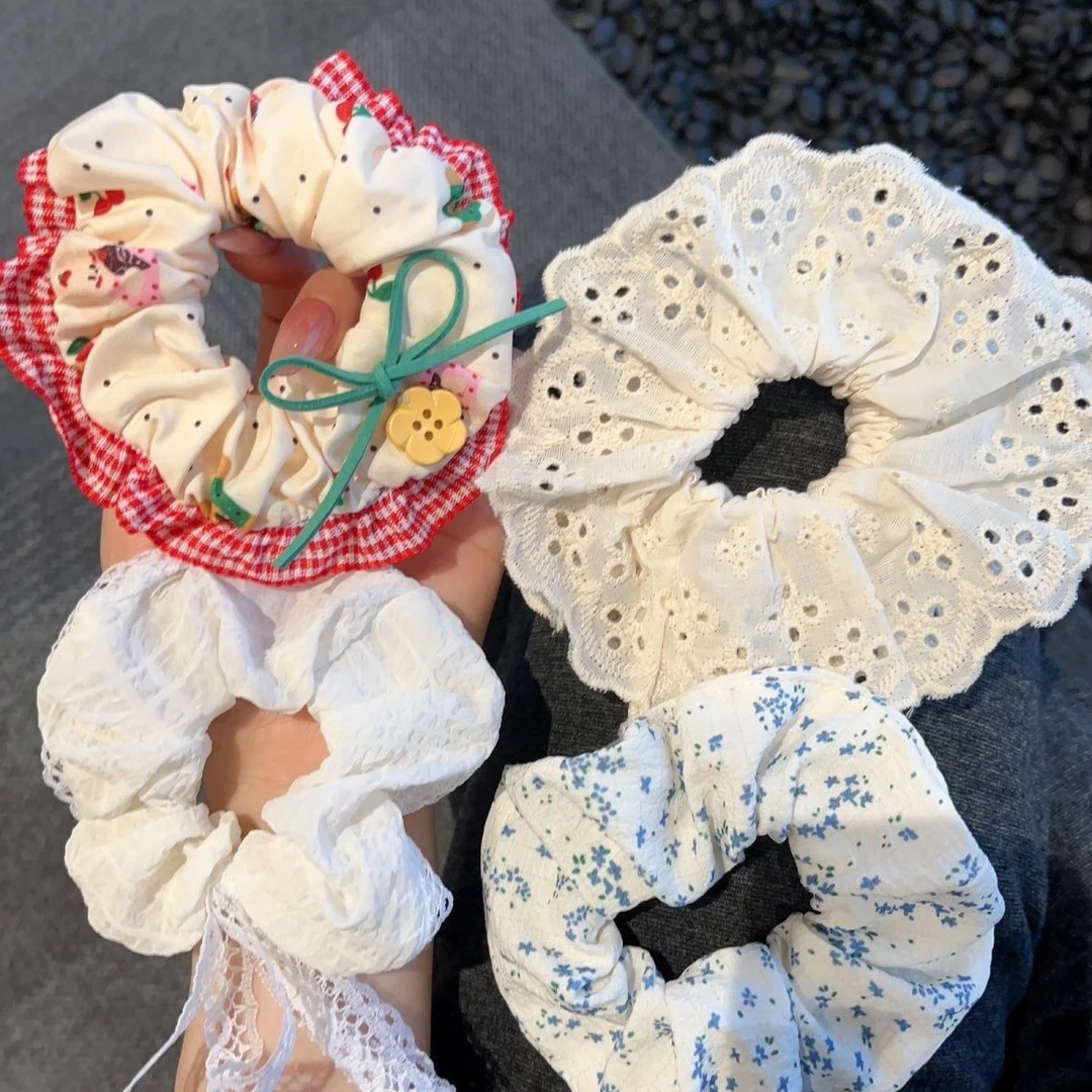 韩系超仙蝴蝶结发绳网纱大肠圈头绳少女心发圈半扎马尾发饰2024新