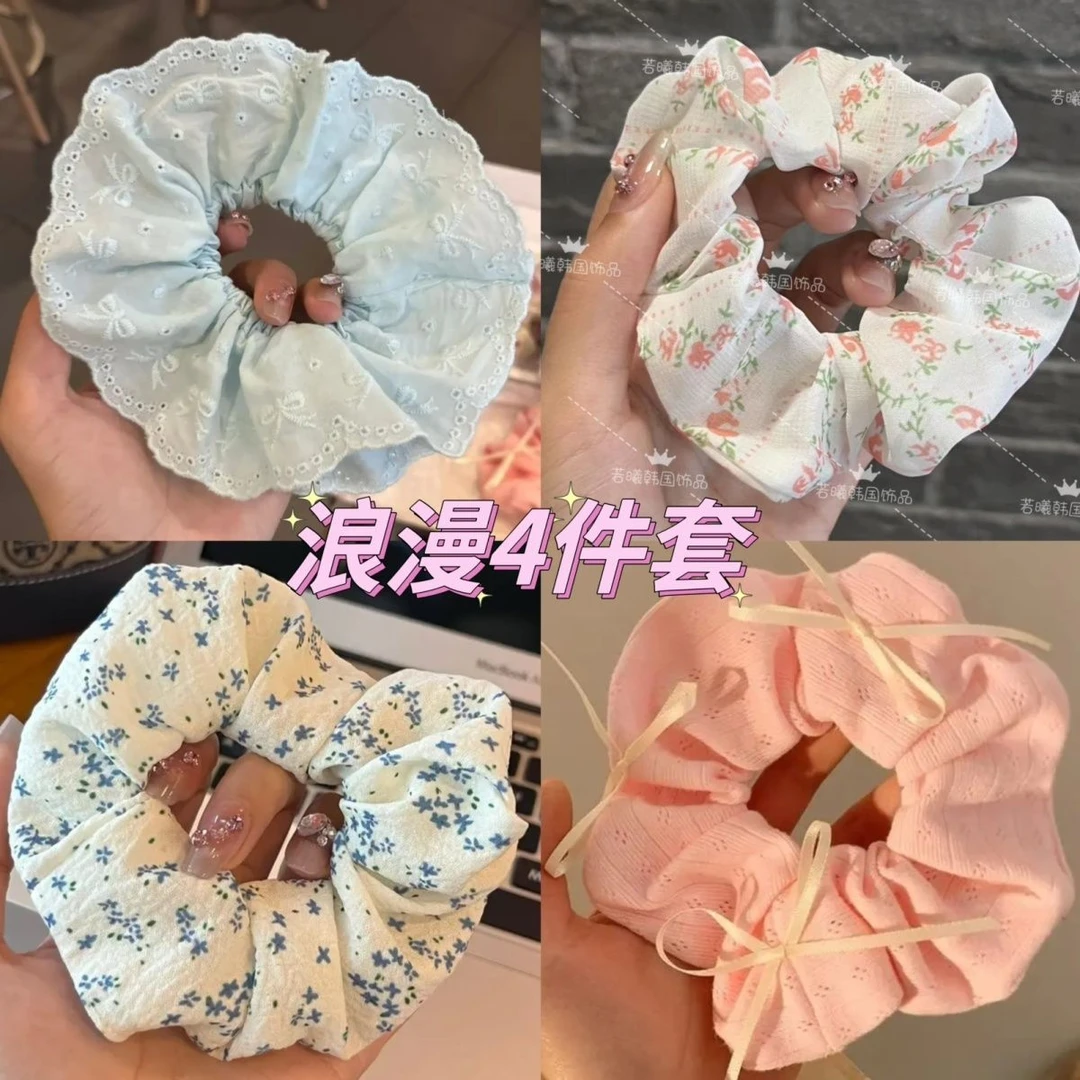 清花漫野 小清新大肠发圈 韩系小碎花chic高级手作发绳气质头绳