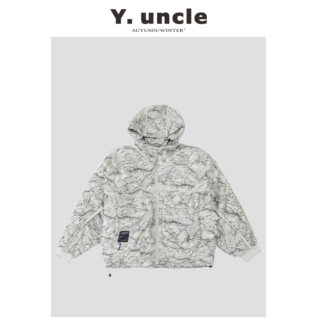 Y UNCLE 【90白鸭绒】冬季高级褶皱肌理感柔软保暖宽松羽绒服男1668