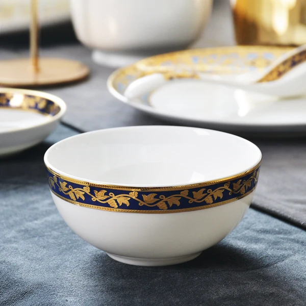 瑞玖家用4英寸小汤碗吃饭小碗欧式单个骨瓷碗小盅蘸料碗陶瓷饭碗