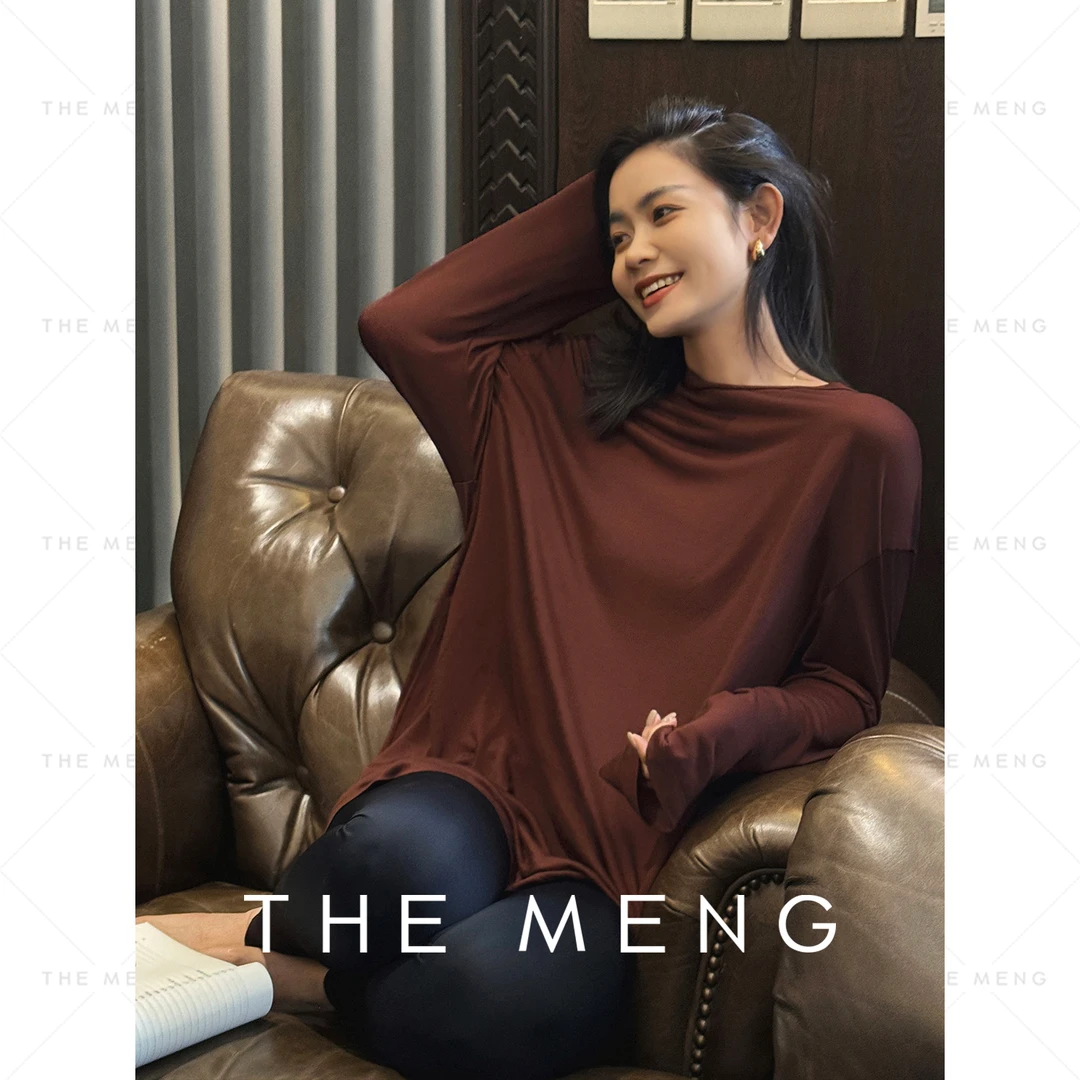 THE MENG【丝感】100天丝纯色简约时尚休闲长袖T恤#M243D0183