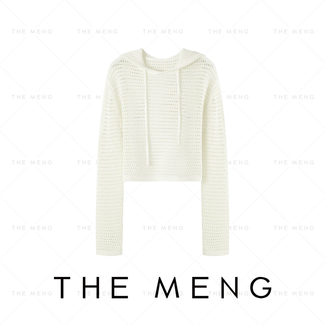 THE MENG【镂空】莱赛尔气质百搭休闲设计师连帽针织衫#M242D134