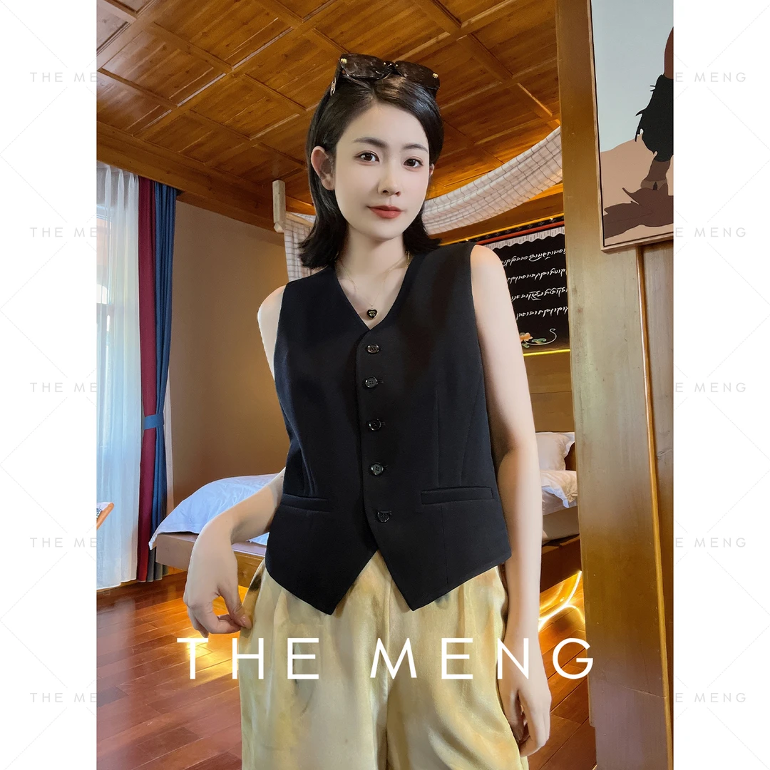 THE MENG【伊斯曼】强捻双层醋酸极简通勤百搭马夹#MH3139