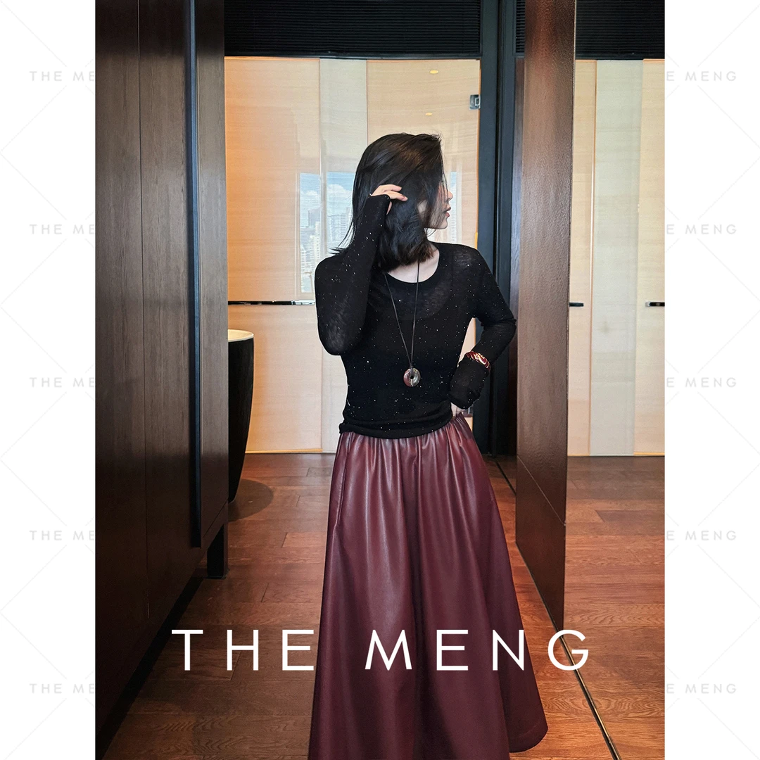 THE MENG【守恒】100绵羊套头亮点纯色长袖毛针织衫#M243D0121