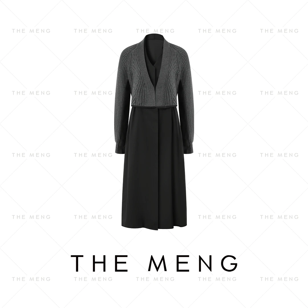 THE MENG【绮丽】法式慵懒假两件撞色连衣裙#1045