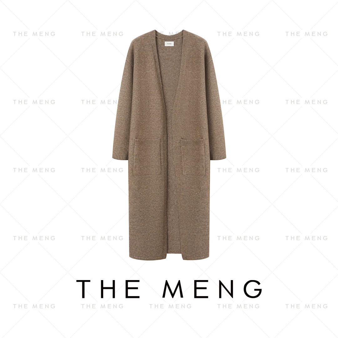 THE MENG【木河】高支高密绵羊毛磨毛软糯极简针织开衫#M243E0322