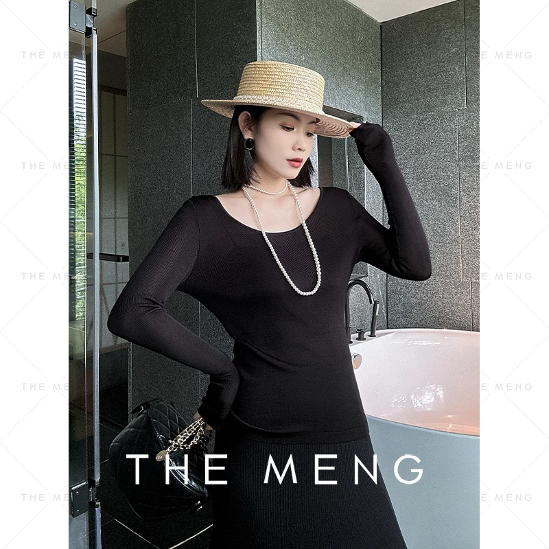 THE MENG【晴天】极简通勤结构微透显瘦休闲打底T恤#M241D196