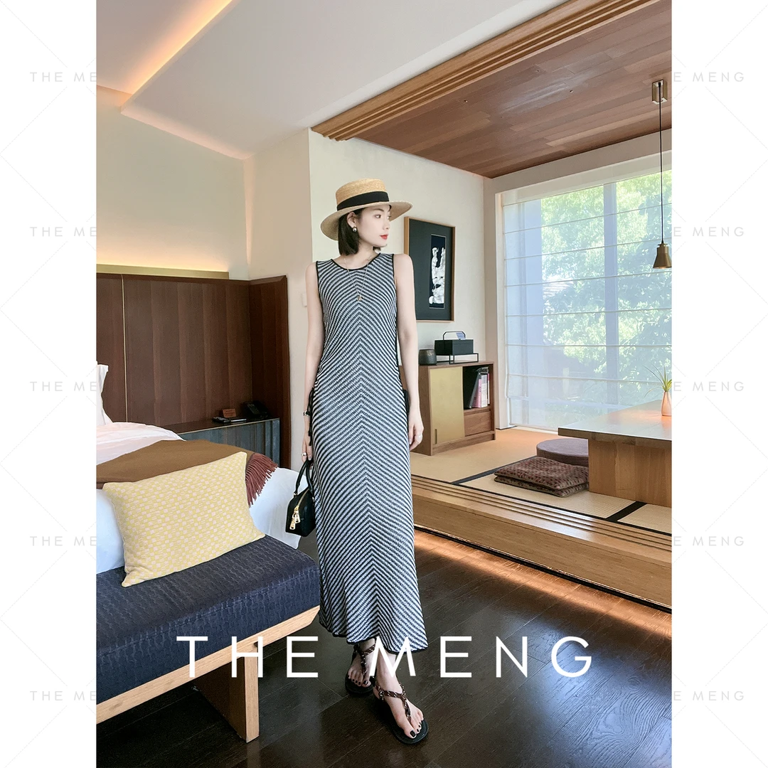 THE MENG【简而美】透气轻薄修身高级休闲连衣裙#M242G082