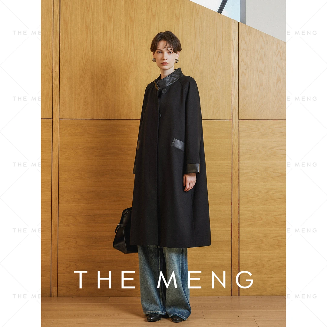 THE MENG【轮廓】天丝绵羊毛拼接款通勤大衣#M243K0039