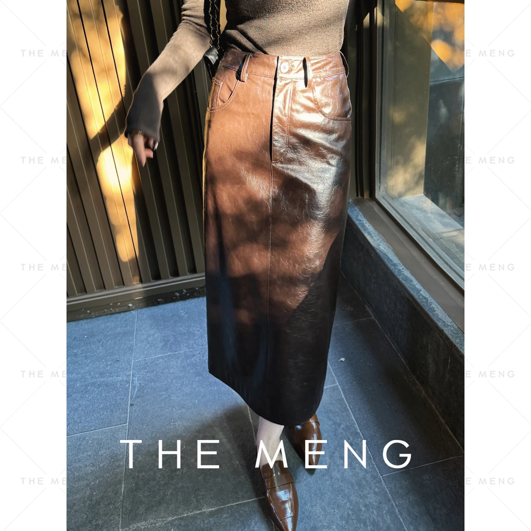 THE MENG【古雅】极简通勤静奢高级感纯色半身裙#M243Q0077